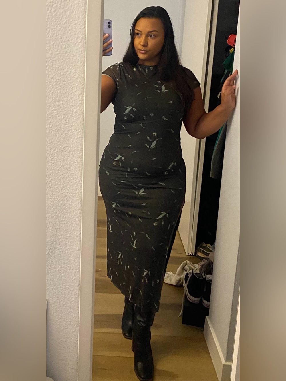 MOTEL ROCKS Floral Mesh Maxi Dress